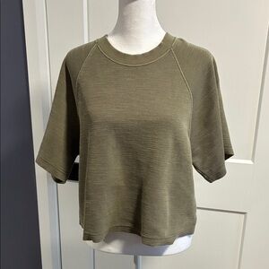 Aerie Cropped Olive Green Top -oversized small